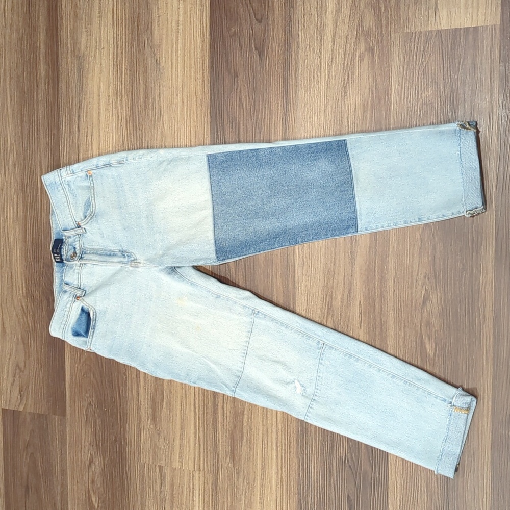 Gap Mid Rise Girlfriend Patchwork Jeans - image 1